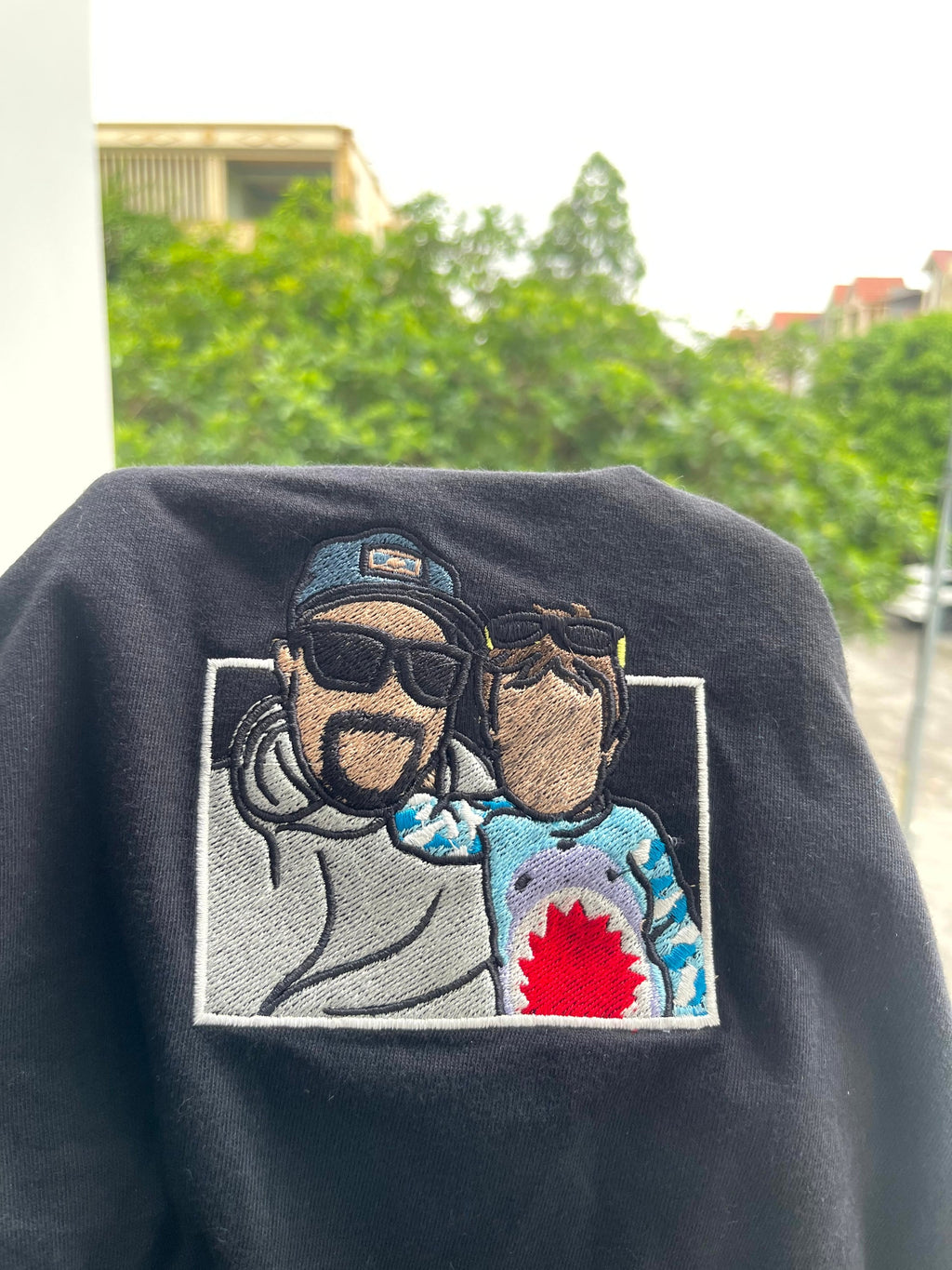 Embroidered photo shirt, Custom embroidered photo shirt, custom father embroidered tshirt, Custom embroidered photo
