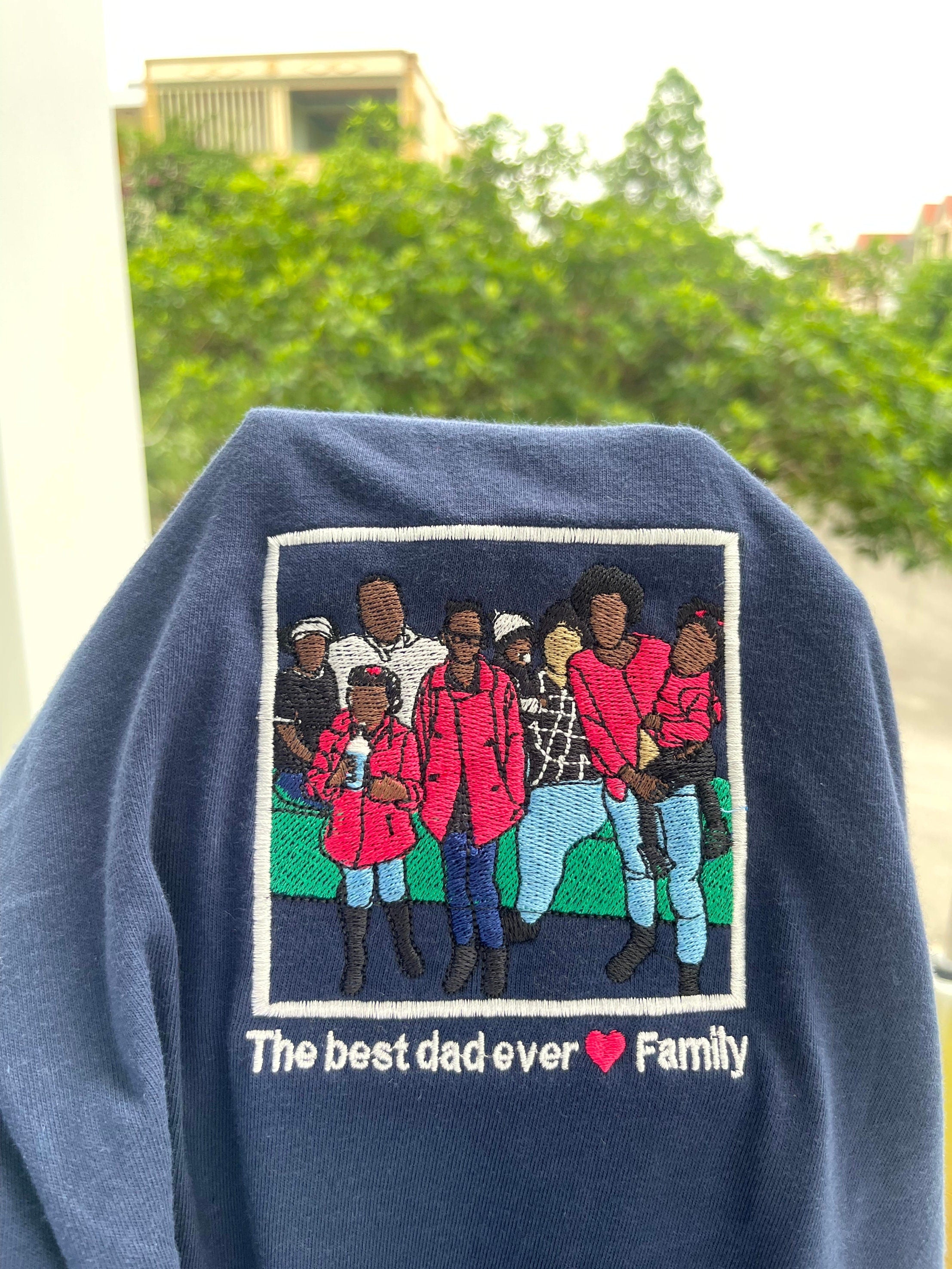 Embroidered family photo sweatshirt, your own photo shirt, custom embroidered photo shirt, custom photo embroidered shirt