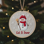 Personalized Letter Name Hand Embroidered Christmas Ornament, Custom Initial Christmas Ornaments, Tree Decor, Unique Christmas Gift