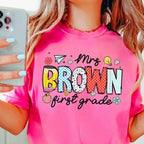 Personalized Teacher Shirt, Custom Name Grade Level, Happy First Day of School T-Shirt, First Day Teacher Shirt, Teacher Gift Back to School