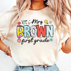 Personalized Teacher Shirt, Custom Name Grade Level, Happy First Day of School T-Shirt, First Day Teacher Shirt, Teacher Gift Back to School