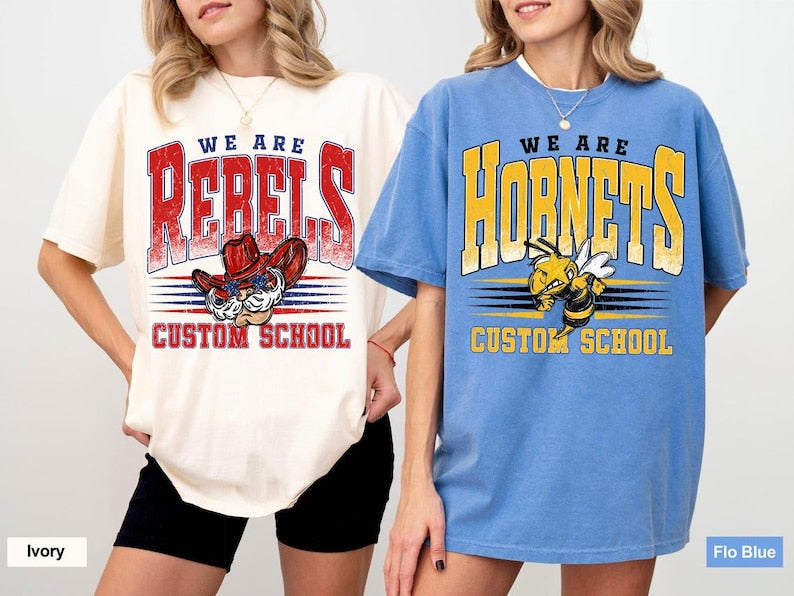 School Mascot Shirts, Team Shirt, We Are Mascot School Tee, Custom Spirit Wear, Spirit Shirt, Game Day Shirt, Sports Team Mascot Shirt