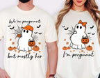 Halloween Pregnancy Shirt, Funny Pregnancy Announcement Tshirt, Couple Pregnancy Reveal Tee, Baby Reveal Gift For Expecting Mom and Dad