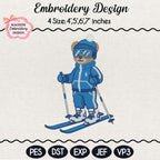 Skiing Bear Embroidery Design, Skiing Embroidery Design, Cozy Game Day Embroidery, Sport Bear Embroidery, Digital Download