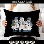 Let It Snow Embroidery Design, Cozy Snowman Winter Crewneck, Vintage Holiday Embroidery Gift, Snowman Embroidered File, Instant Download - image 5