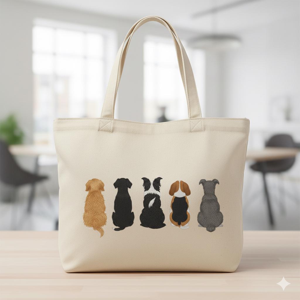 Friends Dog Embroidery Design Fill Stitch Cute Dogs Machine Embroidery Files 4 Sizes Instant Download - image 4
