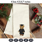 Graduation Bear Embroidery Design, Cute Teddy Bear Embroidery, University Graduation Bear, College Grad Embroidery, Instant Download - image 3