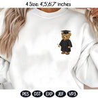 Graduation Bear Embroidery Design, Cute Teddy Bear Embroidery, University Graduation Bear, College Grad Embroidery, Instant Download - image 5