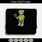 Pickleball Boy Bear Embroidery Design, Pickleball Embroidery Design, Cozy Game Day Embroidery, Sport Bear Embroidery, Digital Download - image 5