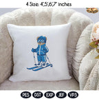 Skiing Bear Embroidery Design, Skiing Embroidery Design, Cozy Game Day Embroidery, Sport Bear Embroidery, Digital Download - image 4