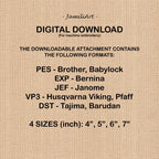 Turtle Embroidery File – Ornate Chinoiserie Sea Turtle, Coastal Ocean Decor, Blue Decorative Stitch Design, 5 sizes, Digital Download - image 2