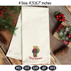 Preppy Christmas Teddy Bear Embroidery Design, Christmas Bear Embroidery File, Teddy Bear, Merry Christmas, 4 sizes, Instant Download - image 5