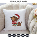 Dachshund Christmas Embroidery Design, Holiday Dog Embroidery File, Cute Wiener Dog Machine Embroidery ,Dog Lover, 4 sizes, Instant Download - image 4