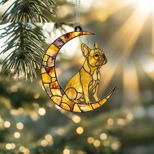 Yellow  French Bulldog ACRYLIC Suncatcher, Dog Suncatcher, French Bulldog , Yellow  Dog, Window Hanging, Gift For Animal Lover, Dog Gift - image 3