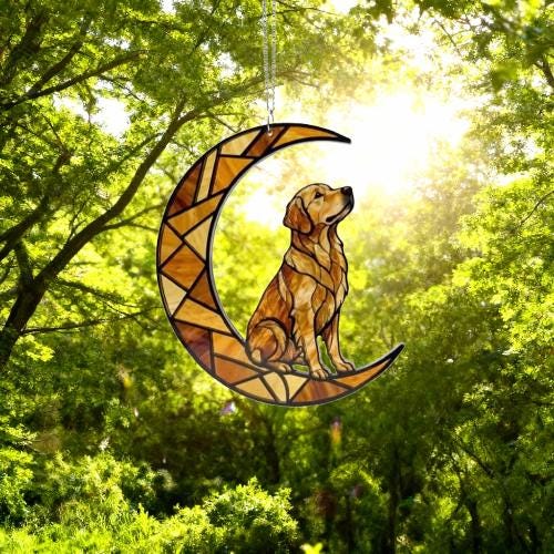 Custom Golden Retriever ACRYLIC Suncatcher, Dog Suncatcher,  , Yellow  Dog, Window Hanging, Gift For Animal Lover, Dog Gift - image 5
