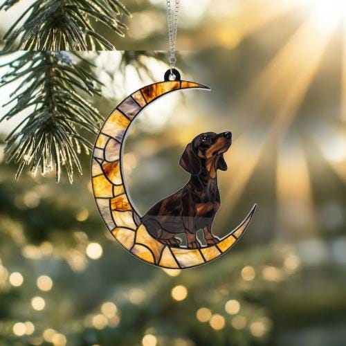 Custom Dachshund  ACRYLIC Suncatcher, Dog Suncatcher, Window Hanging, Gift For Animal Lover, Dog Gift - image 2