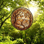 Custom Persian  Cat Sleeping Stained Glass Suncatcher: Cat Lover Gift - image 4