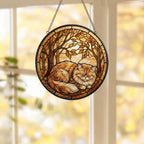 Custom Persian  Cat Sleeping Stained Glass Suncatcher: Cat Lover Gift - image 5