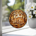 Custom Egyptian Mau  Sleeping Stained Glass Suncatcher: Cat Lover Gift - image 3