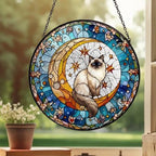 Custom Ragdoll  Cat On Moon Glass Suncatcher: Cat Lover Gift - image 3