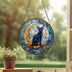Custom Oriental Shorthair Cat On Moon Glass Suncatcher: Cat Lover Gift - image 3