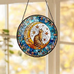 Custom Egyptian Mau Cat On Moon Glass Suncatcher: Cat Lover Gift - image 5
