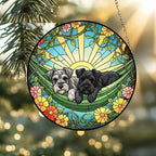 Custom Couple Miniature Schnauzer Glass Suncatcher, Miniature Schnauzer dog Mom Window Hanging, Wiener Dog Sun Catcher, Pet Lover Gift - image 2
