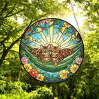 Custom Couple Bengal  Glass Suncatcher, Bengal  cat Mom Window Hanging, Wiener Cat Sun Catcher, Pet Lover Gift - image 2