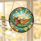 Custom Couple Abyssinian  Glass Suncatcher, Abyssinian  cat Mom Window Hanging, Wiener Cat Sun Catcher, Pet Lover Gift - image 5