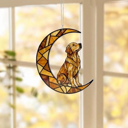 Custom Golden Retriever ACRYLIC Suncatcher, Dog Suncatcher,  , Yellow  Dog, Window Hanging, Gift For Animal Lover, Dog Gift - image 4