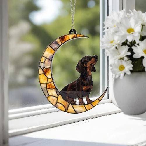 Custom Dachshund  ACRYLIC Suncatcher, Dog Suncatcher, Window Hanging, Gift For Animal Lover, Dog Gift - image 3