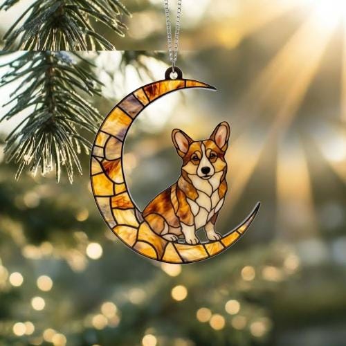 Custom Yellow  Pembroke Welsh Corgi  ACRYLIC Suncatcher, Dog Suncatcher,Yellow  Dog, Window Hanging, Gift For Animal Lover, Dog Gift - image 3
