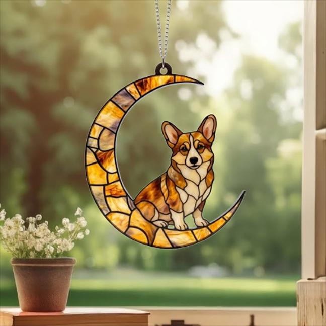 Custom Yellow  Pembroke Welsh Corgi  ACRYLIC Suncatcher, Dog Suncatcher,Yellow  Dog, Window Hanging, Gift For Animal Lover, Dog Gift - image 4