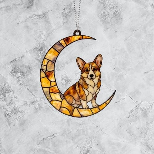 Custom Yellow  Pembroke Welsh Corgi  ACRYLIC Suncatcher, Dog Suncatcher,Yellow  Dog, Window Hanging, Gift For Animal Lover, Dog Gift - image 5