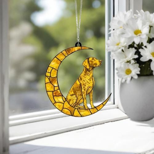 Custom Yellow  German Shorthaired Pointer ACRYLIC Suncatcher, Dog Suncatcher, Window Hanging, Gift For Animal Lover, Dog Gift - image 3
