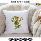 Mardi Gras Teddy Bear Embroidery Design, Jester Bear Machine Embroidery File, Carnival Bear, 4 sizes, Instant Download - image 4