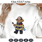Firefighter Teddy Bear Embroidery Design, Fireman Bear Machine Embroidery File, First Responder Bear, 4 sizes, Instant Download - image 5
