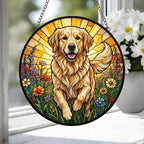 Custom Golden Retriever Wildflowers Glass Suncatcher: Dog Mom Window Decor - image 4