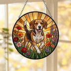 Custom Beagle Wildflowers Glass Suncatcher: Dog Mom Window Decor - image 5