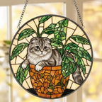 Custom Scottish Fold Cat Stained Glass Window Hanging for Plant Lovers, Cozy Sunlit Home and Garden Decor, gift for cat lover - image 5