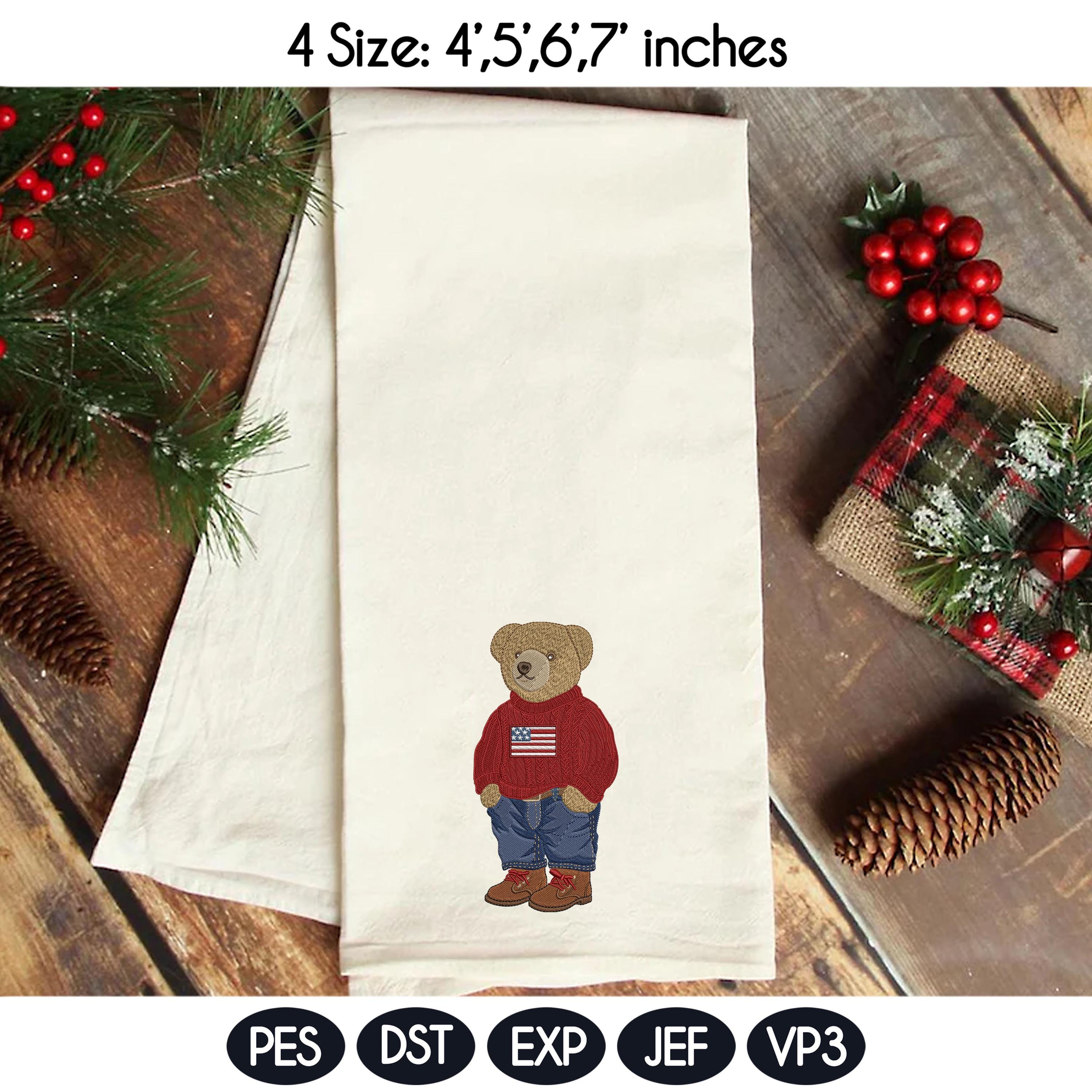 USA Flag Teddy Bear Embroidery Design Bundle, Patriotic Teddy Bear, 4th of July Bear Embroidery Files, PES DST, 4 sizes, Instant Download - image 3