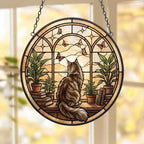 Custom Maine Coon Cat And Book Glass Suncatcher , Book Window Decor, Cat Lover Gift, Book Lover Gift - image 5