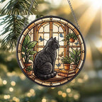 Custom British Shorthair Cat And Book Glass Suncatcher , Book Window Decor, Cat Lover Gift, Book Lover Gift - image 2