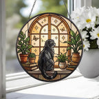 Custom Scottish Fold Cat And Book Glass Suncatcher , Book Window Decor, Cat Lover Gift, Book Lover Gift - image 4