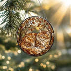 Custom Orange Maine Coon Cat Sleeping Stained Glass Suncatcher: Cat Lover Gift - image 2