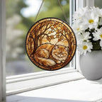 Custom Persian  Cat Sleeping Stained Glass Suncatcher: Cat Lover Gift - image 3