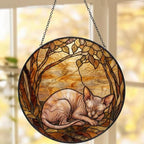Custom Sphynx Cat Sleeping Stained Glass Suncatcher: Cat Lover Gift - image 5