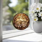 Custom Scottish Fold   Cat Sleeping Stained Glass Suncatcher: Cat Lover Gift - image 3
