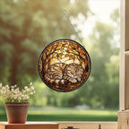 Custom Scottish Fold   Cat Sleeping Stained Glass Suncatcher: Cat Lover Gift