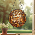 Custom Egyptian Mau  Sleeping Stained Glass Suncatcher: Cat Lover Gift